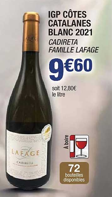 igp côtes catalanes blanc 2021 cadireta famille lafage