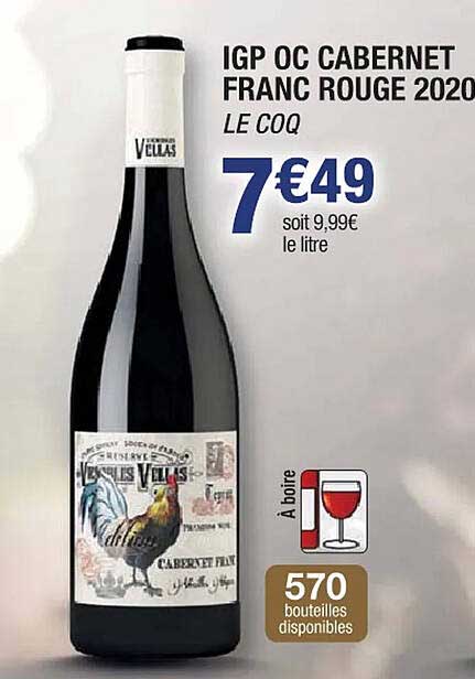 igp oc cabernet franc rouge 2020 le coq