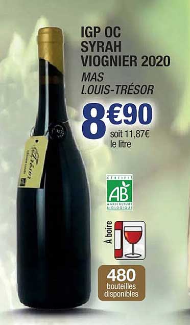 igp oc syrah viognier 2020 mas louis-trésor