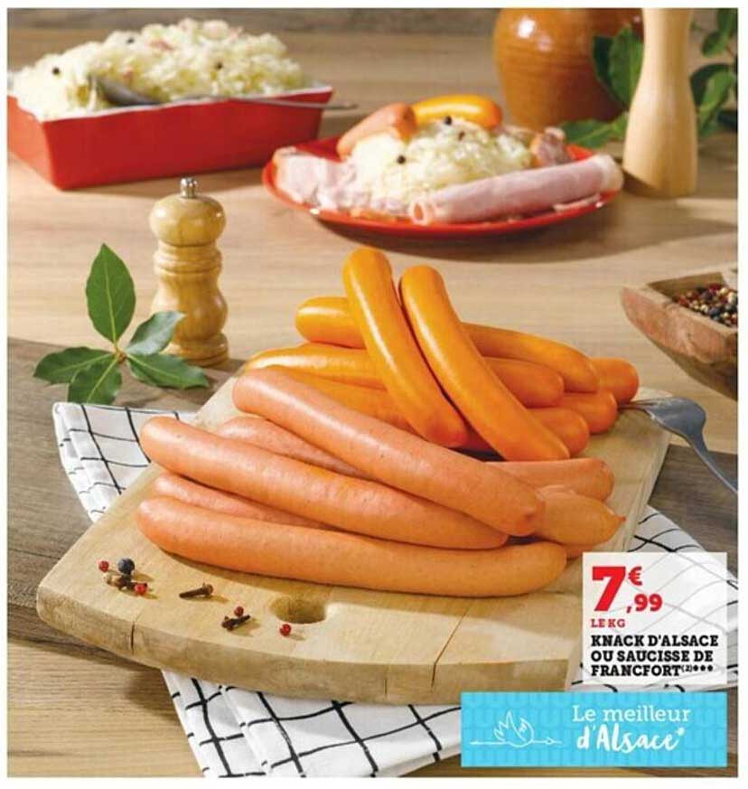 knack d'alsace ou saucisse de francfort