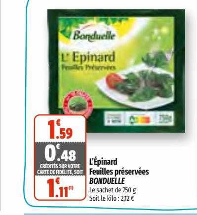 l'épinard feuilles préservées bonduelle