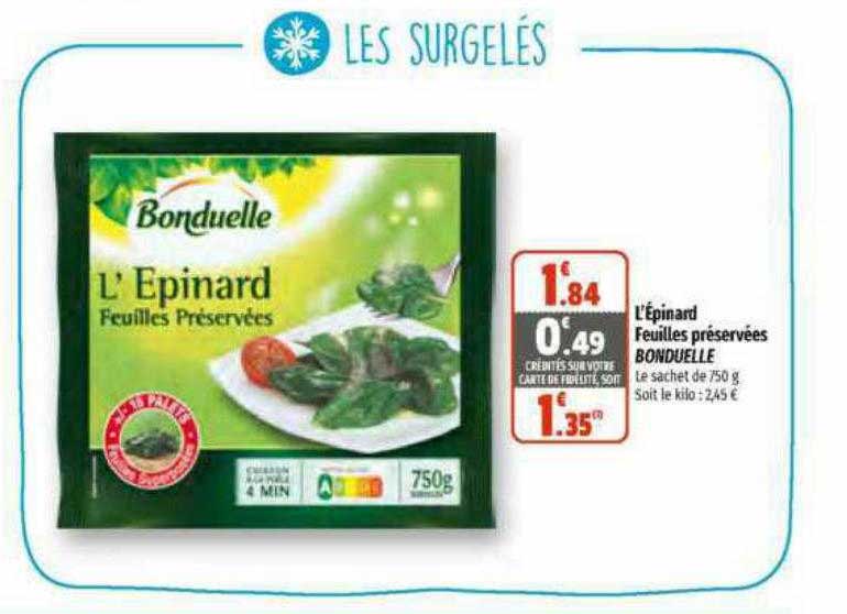 l'épinard feuilles préservées bonduelle