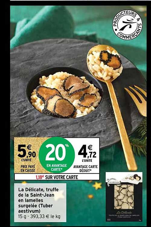 la délicate, truffe de la saint-jean en lamelles surgelée (tuber aestivum)