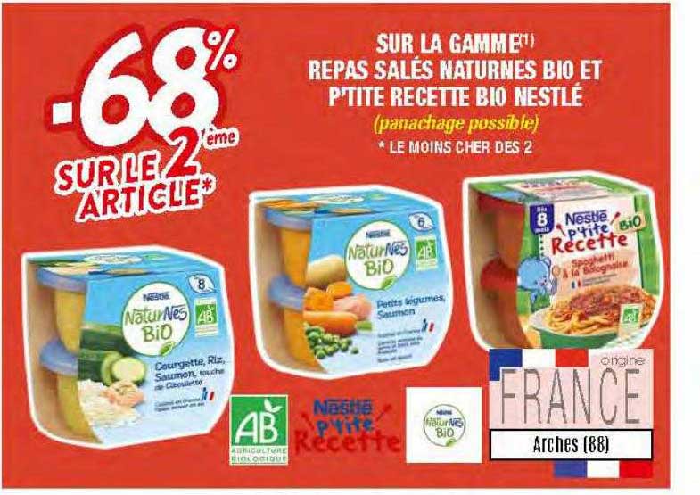 la gamme repas salés naturnes bio et p'tite recette bio nestlé