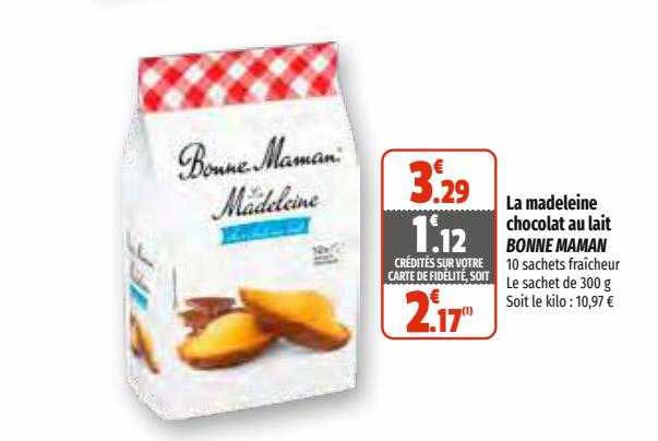 la madeleine chocolat au lait bonne maman