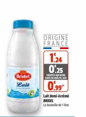 lait demi-écrémé bridel