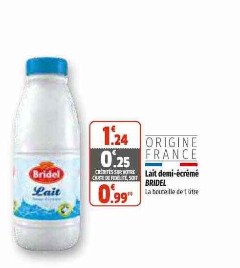 lait démi-écrémé bridel