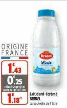 lait demi-écrémé bridel