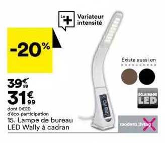 lampe de bureau led wally à cadran modern living