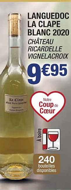 languedoc la clape blanc 2020 château ricardelle vignelacroix