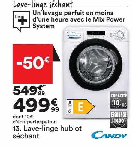lave-linge hublot séchant candy