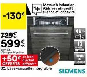 lave-vaisselle intégrable siemens