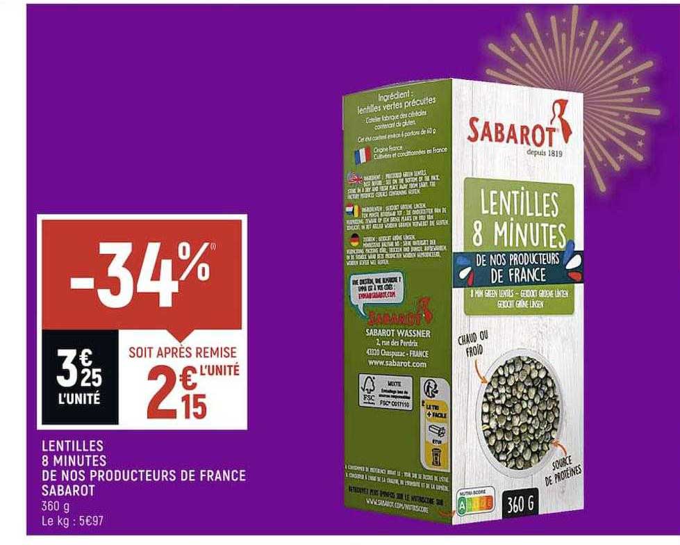 Lentilles 8 Minutes De Nos Producteurs De France Sabarot