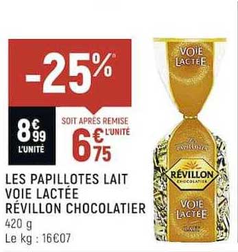 les papillotes lait voie lactée révillon chocolatier