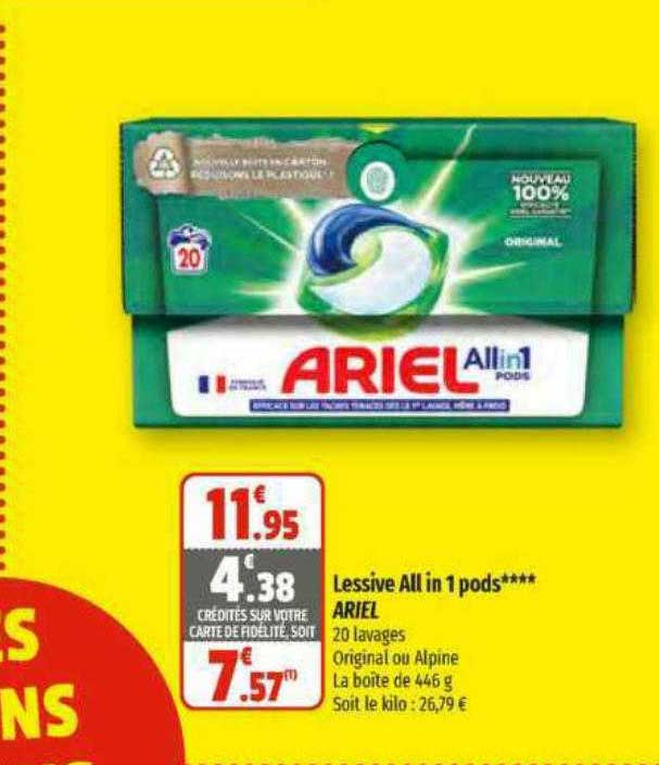 lessive all in 1 pods ariel