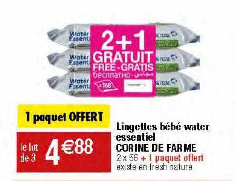 lingettes bébé water essentiel corine de farme