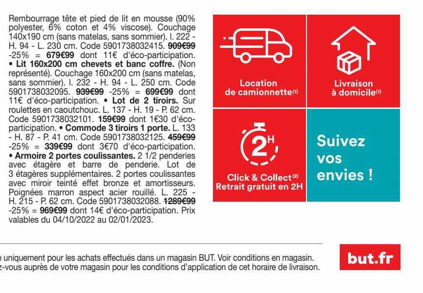 Lit 160 X 200 Cm Chevets Et Banc Coffre, Armoire 2 Portes Coulissantes, Commode 3 Tiroirs 1 Porte