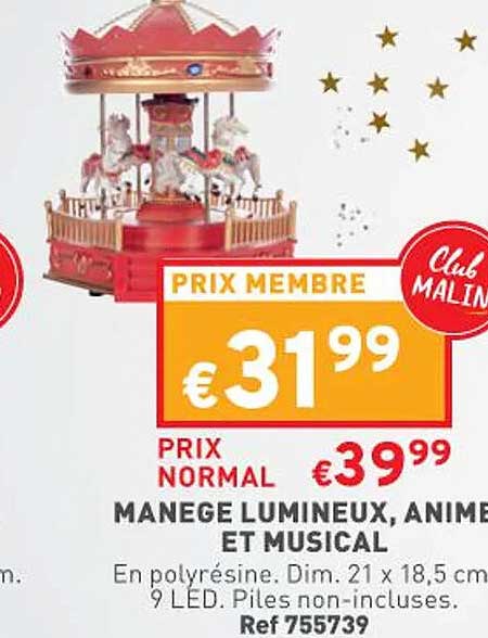 manège lumineux, animé et musical