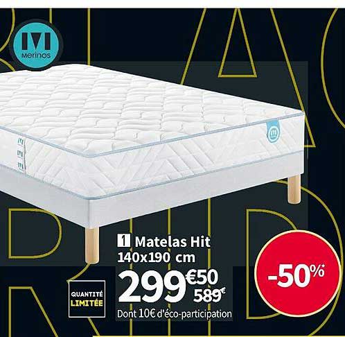matelas hit 140 x 190 cm merinos