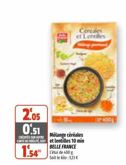 mélange céréales et lentilles 10 min belle france