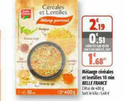 mélange céréales et lentilles 10 min belle france
