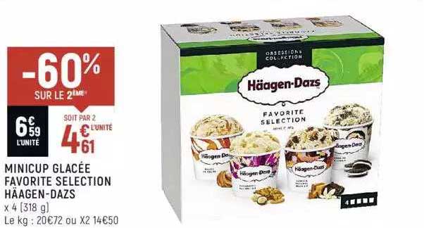 minicup glacée favorite sélection häagen-dazs