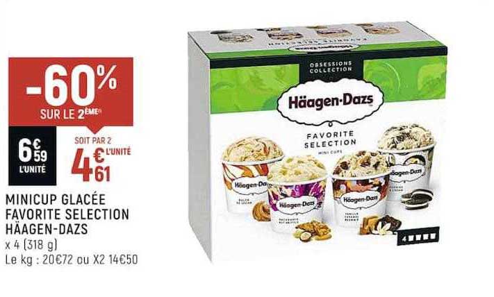 minicup glacée favorite sélection häagen-dazs