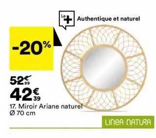 miroir ariane naturel ø 70 cm linea natura