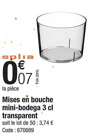 Mises En Bouche Mini-bodega 3cl Transparent Solia
