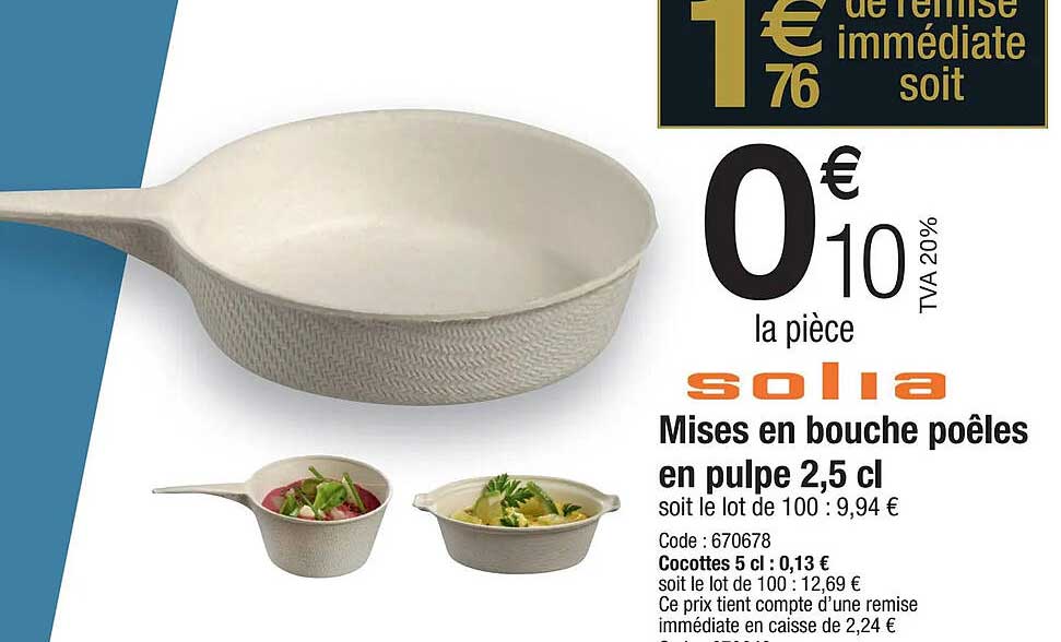 mises en bouche poêles en pulpe 2,5cl solia