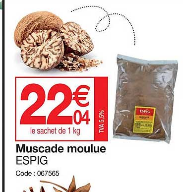 muscade moulue espig