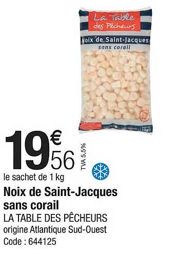 noix de saint-jacques sans corail la table des pêcheurs