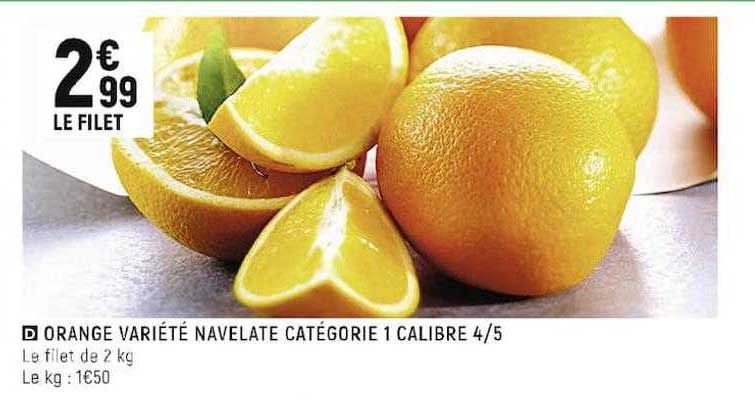 orange variété navelate catégorie 1 calibre 4-5