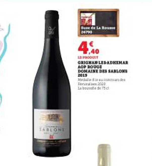 orignan-les-adhémar aop rouge domaine des sablons 2019