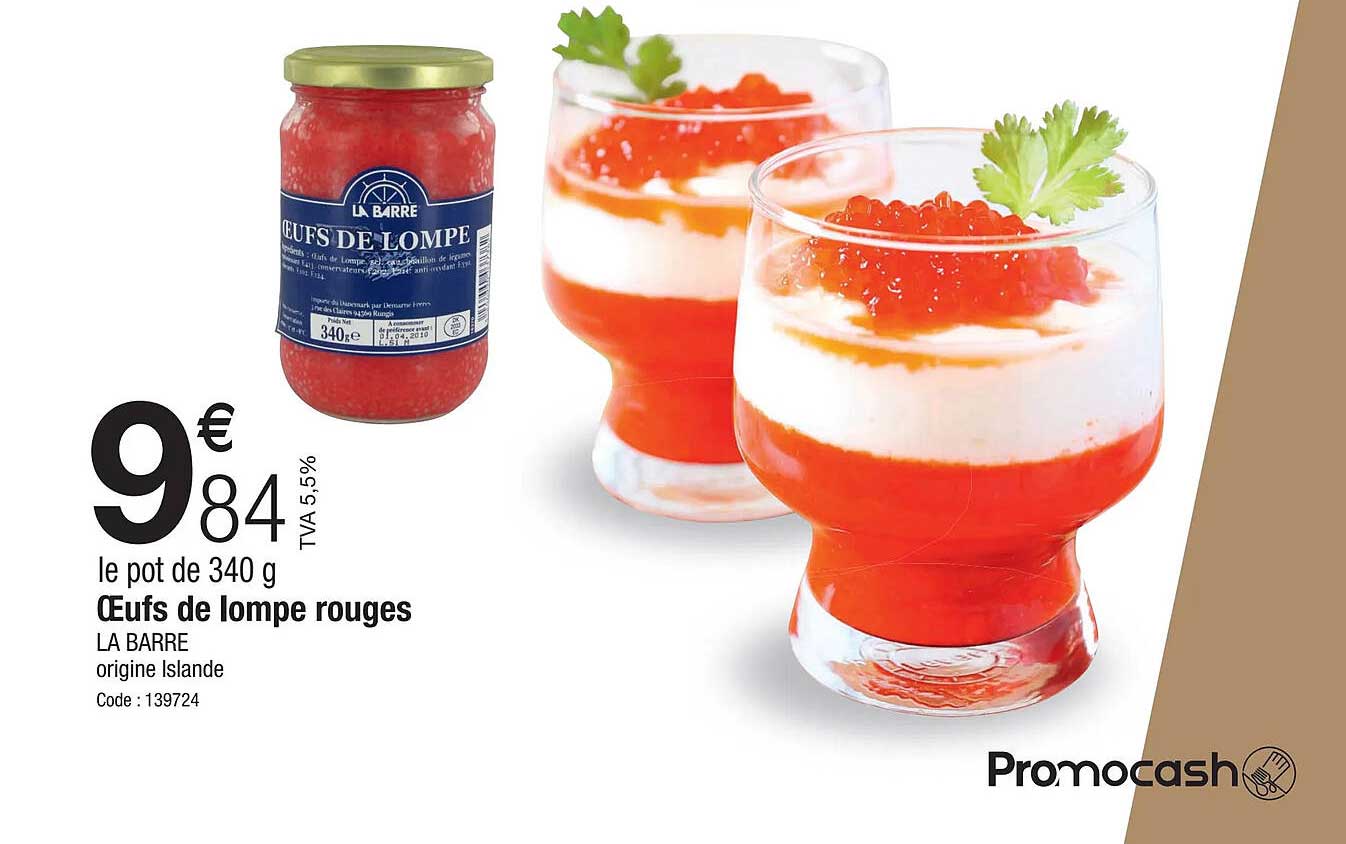 œufs de  lompe rouges la barre