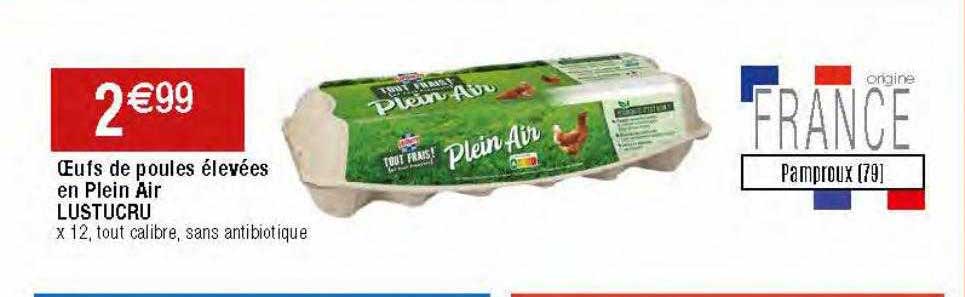 œufs de poules élevées en plein air lustucru