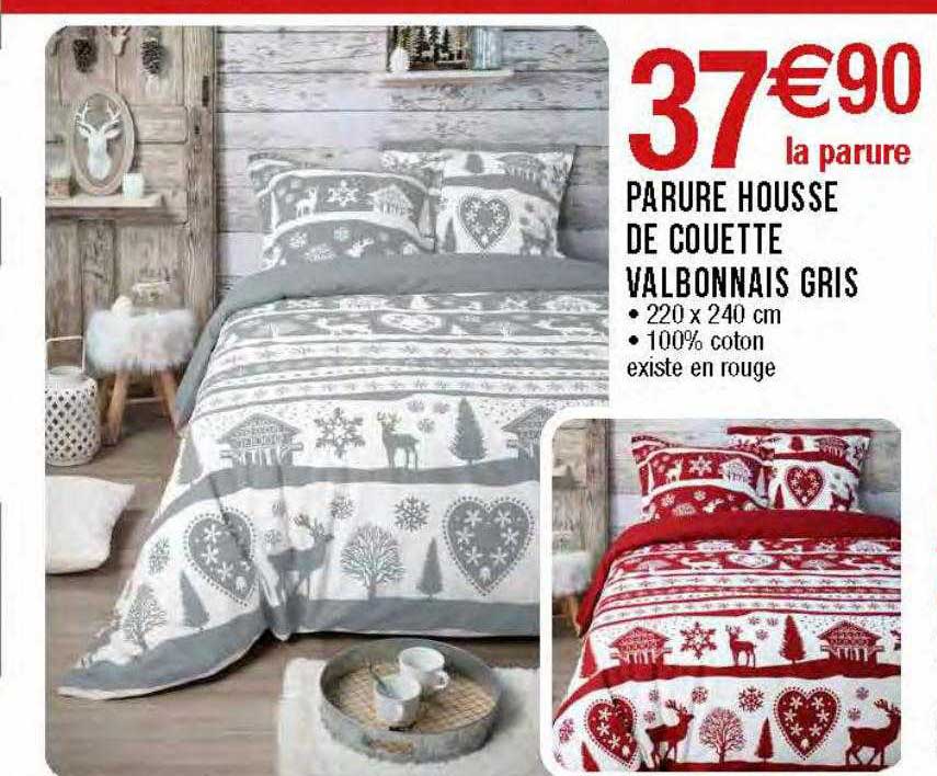 Parure Housse De Couette Valbonnais Gris