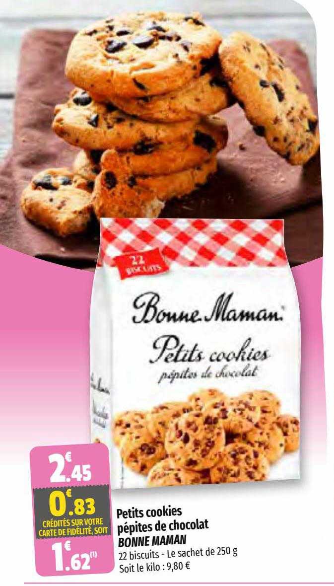 petits cookies pépites de chocolat bonne maman