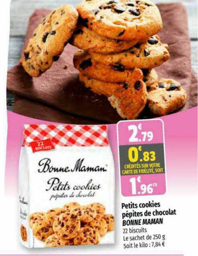 petits cookies pépites de chocolat bonne maman