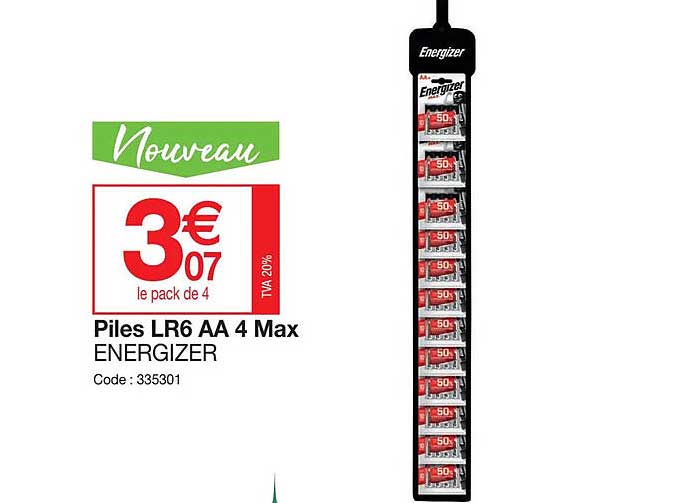 piles lr6 aa 4 max energizer