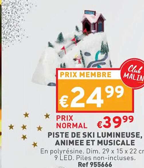 piste de ski lumineuse, animée et musicale