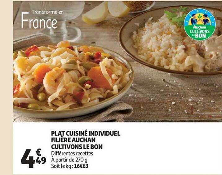 Plat Cuisiné Individuel Filière Auchan Cultivons Le Bon