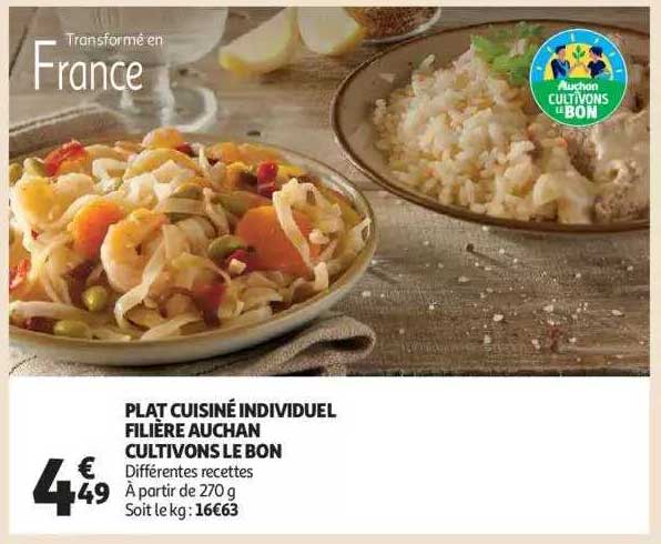 plat cuisiné individuel filière auchan cultivons le bon
