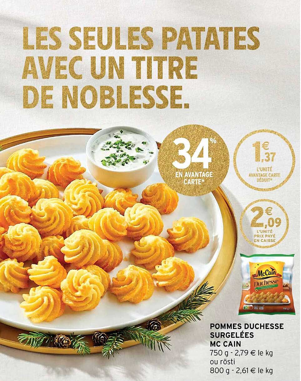pommes duchesse surgelées mc cain