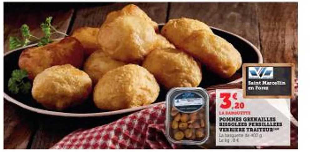 pommes grenailles rissolées persillées verrière traiteur