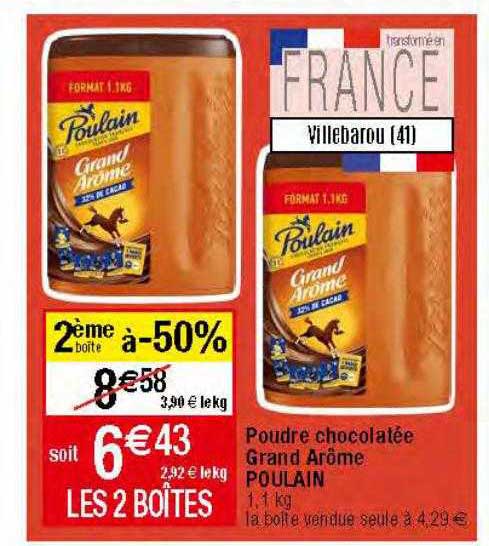 poudre chocolatée grand arôme poulain