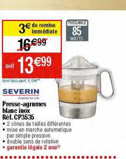 presse-agrumes blanc inox severin