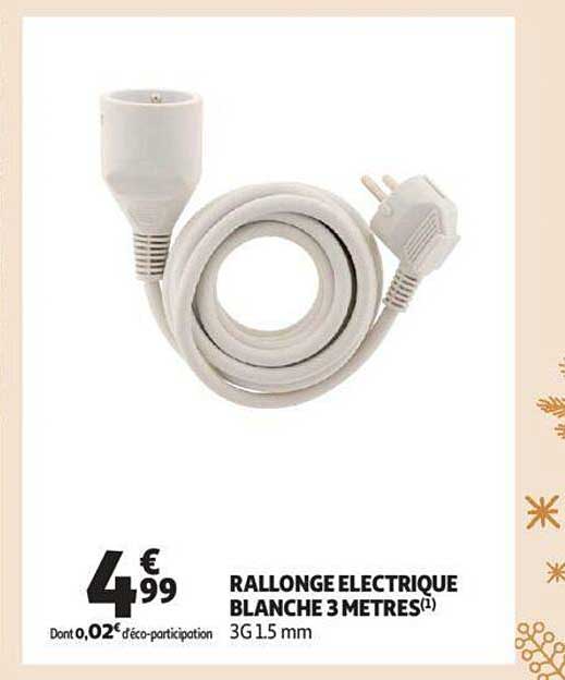 rallonge électrique blanche 3 mètres