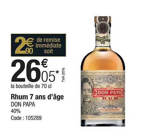 rhum 7 ans d'âge don papa 40%
