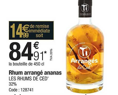 rhum arrangé ananas les rhums de ced 32%